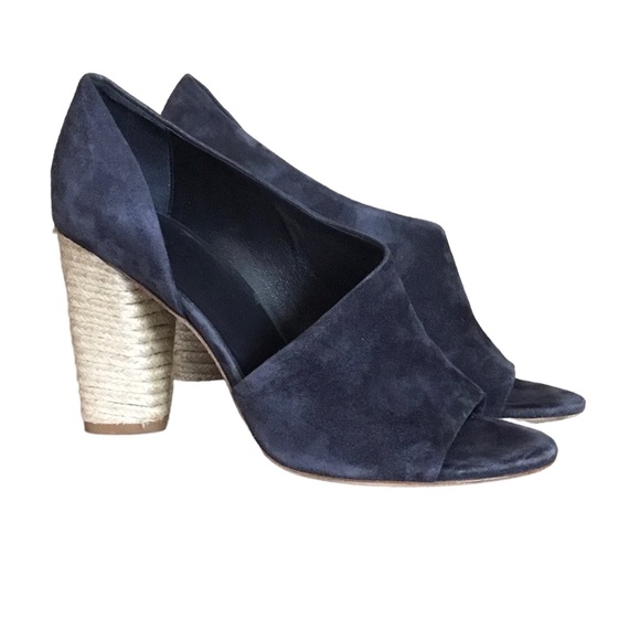 Vince Percey Suede Open Toe D’Orsay Wrap Block Heel Sandals - Picture 1 of 13